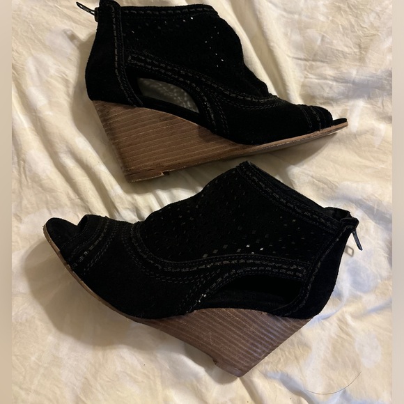 Naughty Monkey Leather Peep Toe Booties Sandals - Picture 5 of 8